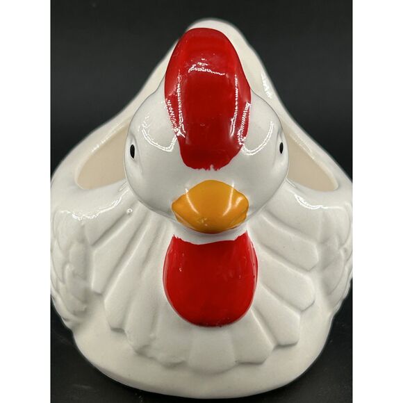 VTG Ceramic Chicken Planter Eggcellent Cond 4"L x 3"H x 3"W - Picture 5 of 6